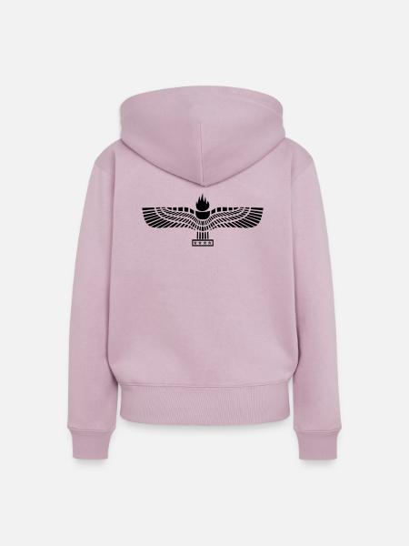 Aramäische Flagge Schwarz - Frauen Premium Bio Zip Hoodie - Altrosa