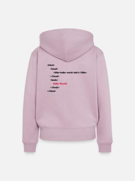 hello_world - Frauen Premium Bio Zip Hoodie - Altrosa
