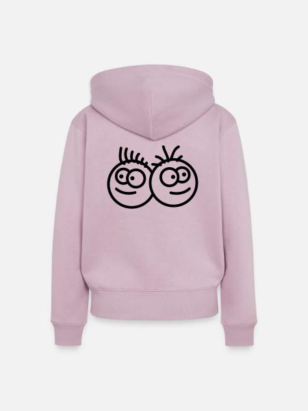 Two Smileys - Frauen Premium Bio Zip Hoodie - Altrosa