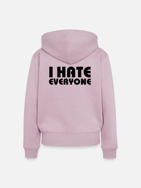 I hate everyone - Frauen Premium Bio Zip Hoodie - Altrosa