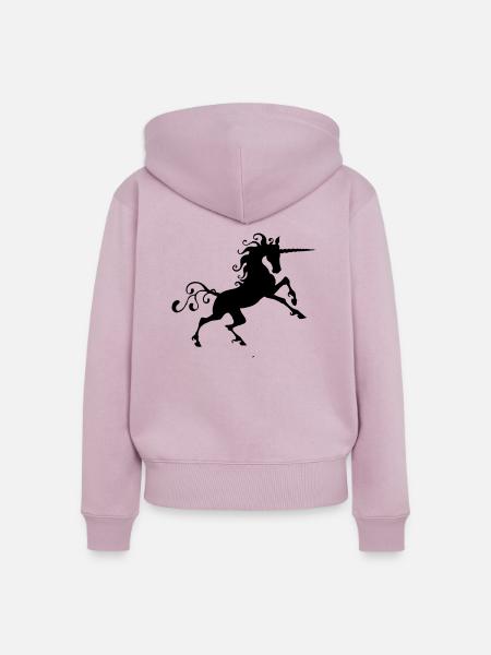 Heraldisches Einhorn - Frauen Premium Bio Zip Hoodie - Altrosa