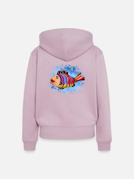 Fisch - Frauen Premium Bio Zip Hoodie - Altrosa