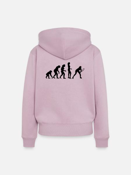 evolution_female_tennis_a_1c - Frauen Premium Bio Zip Hoodie - Altrosa