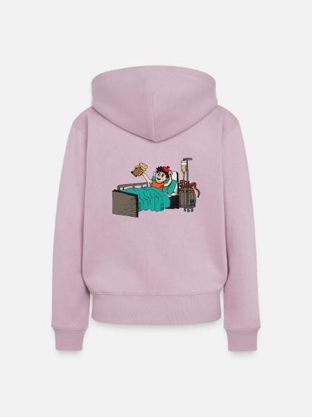 Patient Bier Geschenk - Frauen Premium Bio Zip Hoodie - Altrosa
