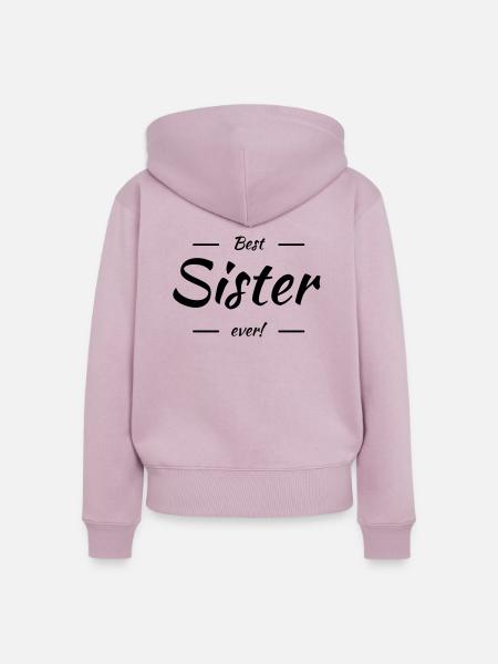 Best sister ever - Frauen Premium Bio Zip Hoodie - Altrosa
