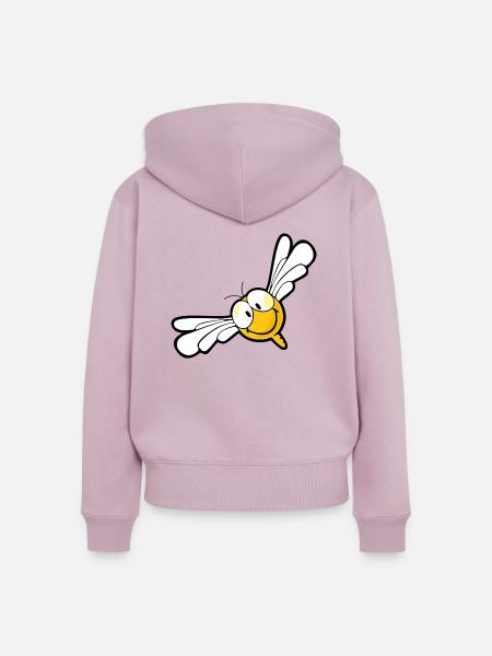 Smiley Dragon Fly - Frauen Premium Bio Zip Hoodie - Altrosa