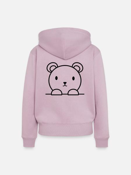 Bär - Frauen Premium Bio Zip Hoodie - Altrosa