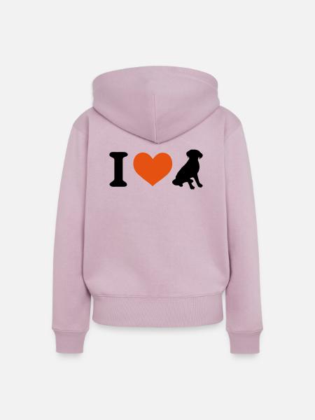 I love labrador - Frauen Premium Bio Zip Hoodie - Altrosa