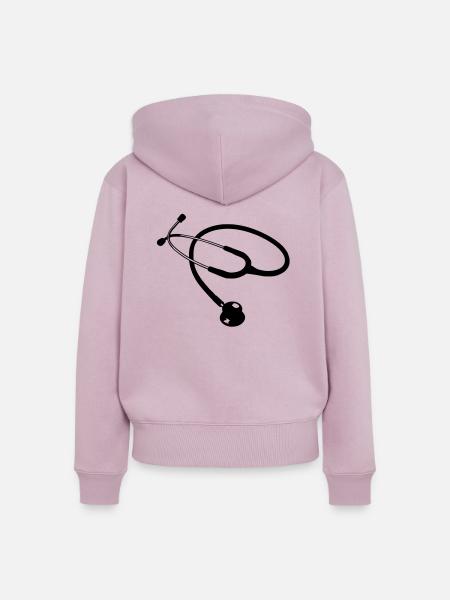 Stethoskop Arzt - Frauen Premium Bio Zip Hoodie - Altrosa