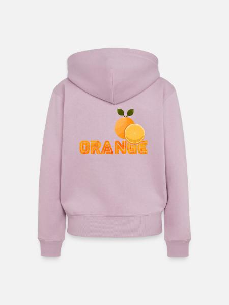Orange - Frauen Premium Bio Zip Hoodie - Altrosa