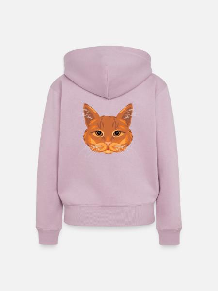 Ingwer Katzenkopf - Frauen Premium Bio Zip Hoodie - Altrosa