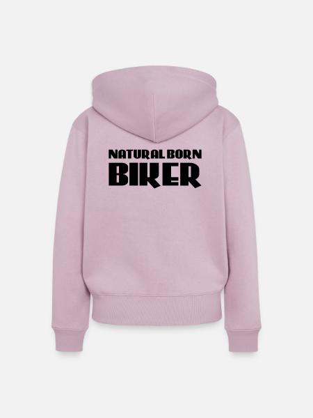 Natural born Biker - Frauen Premium Bio Zip Hoodie - Altrosa