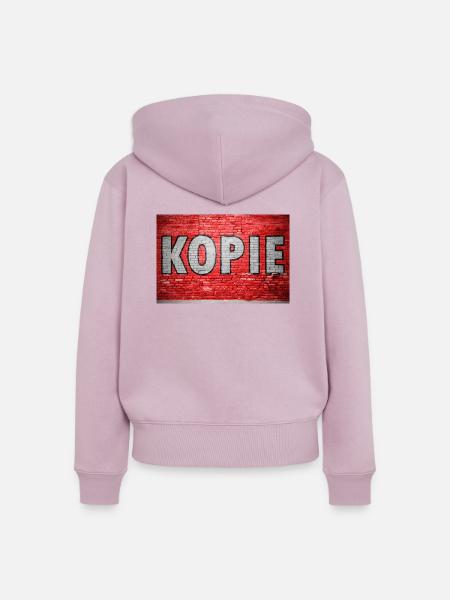 Kopie Ziegelsteinmauer Graffiti - Frauen Premium Bio Zip Hoodie - Altrosa