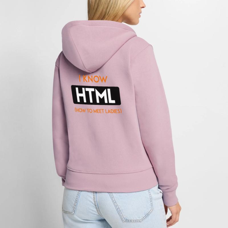 HTML web developer entwickler CSS Programmierer Frauen Premium Bio Zip Hoodie