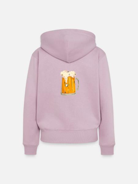 Bierkrug - Frauen Premium Bio Zip Hoodie - Altrosa