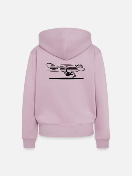 Fuchs laufen rennen gestreift - Frauen Premium Bio Zip Hoodie - Altrosa