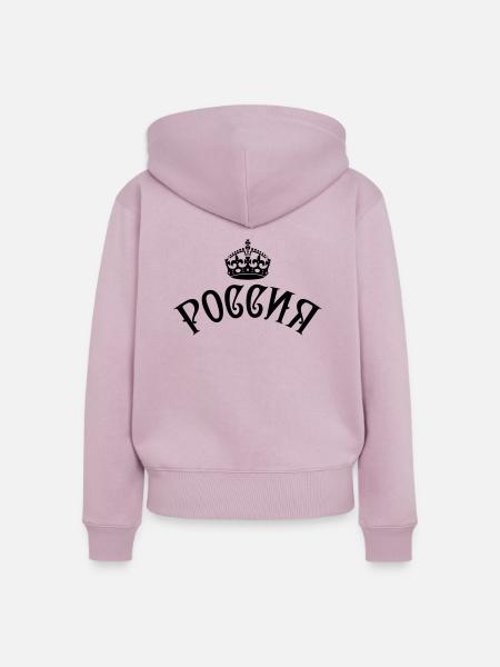 RUSSIA РОССИЯ Krone Crown - Frauen Premium Bio Zip Hoodie - Altrosa