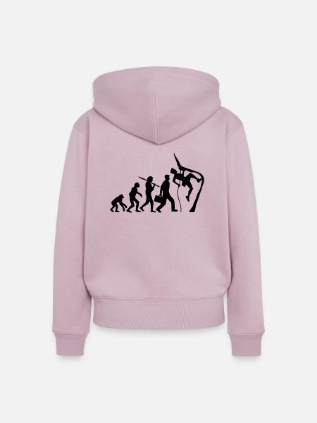Klettern seil bergsteiger evolution - Frauen Premium Bio Zip Hoodie - Altrosa