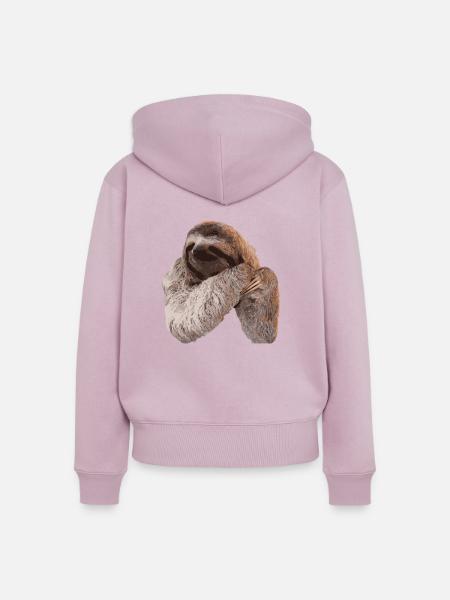 Faultier / Sloth - Frauen Premium Bio Zip Hoodie - Altrosa