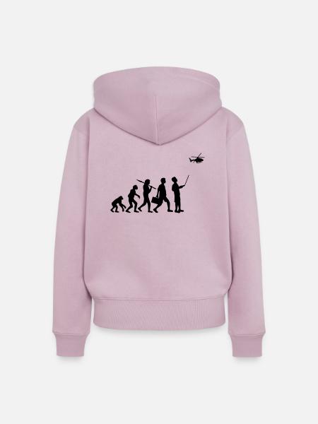 Evolution Ferngesteuert Modellhubschrauber - Frauen Premium Bio Zip Hoodie - Altrosa