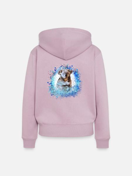 koala ,blau,graffiti,malerei,koala bär - Frauen Premium Bio Zip Hoodie - Altrosa