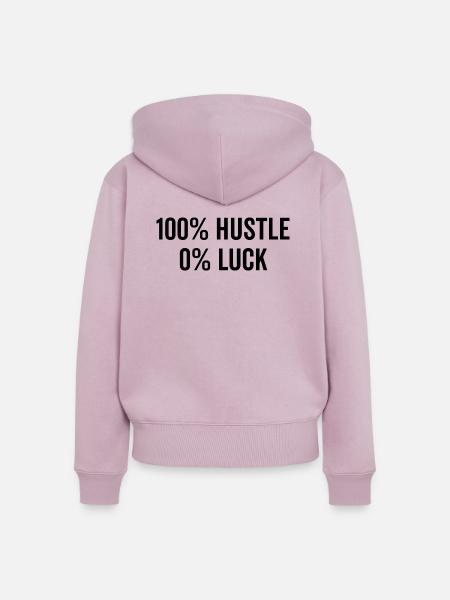 100% Hektik 0% Glück - Frauen Premium Bio Zip Hoodie - Altrosa