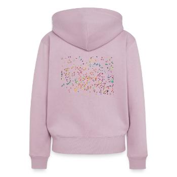 Vogelschwarm Vogel bunt abstrakt silhouette - Frauen Premium Bio Zip Hoodie - Altrosa - Hinten - Julia (174cm)