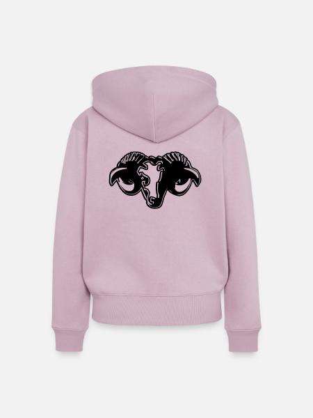 Widder horoskop stilisiert - Frauen Premium Bio Zip Hoodie - Altrosa