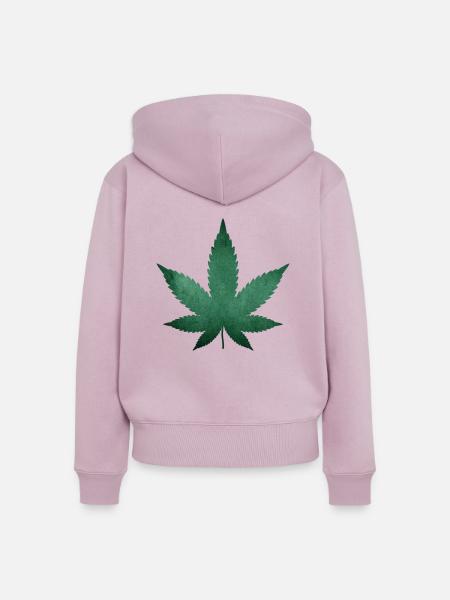 WEED HANFBLATT - Frauen Premium Bio Zip Hoodie - Altrosa