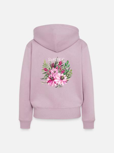 Blumenstrauß v1 - Frauen Premium Bio Zip Hoodie - Altrosa