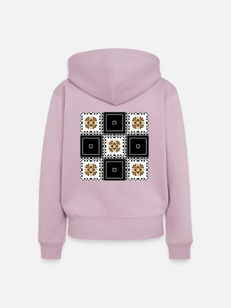 Abstraktion - Frauen Premium Bio Zip Hoodie - Altrosa