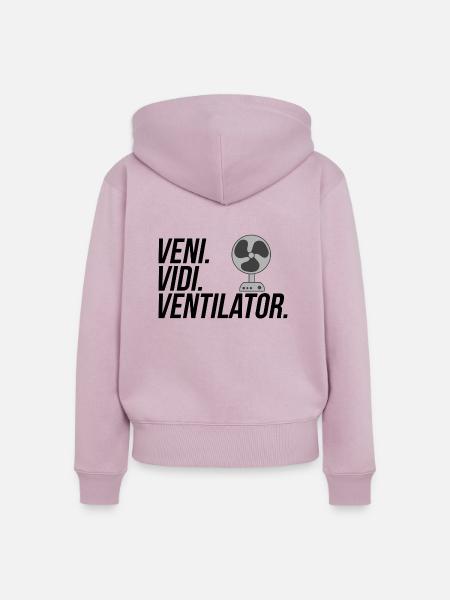 Veni. Vidi. Ventilator. - Frauen Premium Bio Zip Hoodie - Altrosa