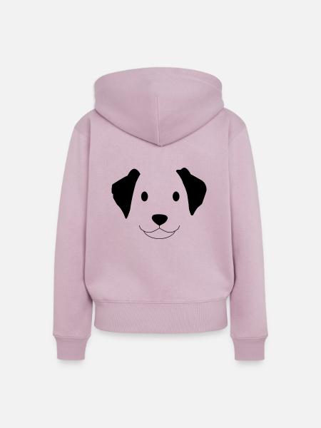 Süßer Hund - Frauen Premium Bio Zip Hoodie - Altrosa