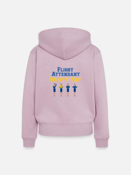 Flight Attendant Safety Rap - Flugbegleiter - Frauen Premium Bio Zip Hoodie - Altrosa