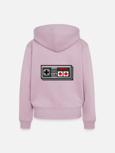 3D Nes Controller - Frauen Premium Bio Zip Hoodie - Altrosa