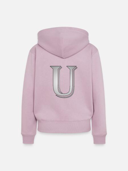 U wie Uhr - Frauen Premium Bio Zip Hoodie - Altrosa