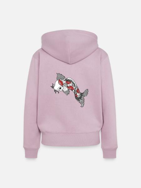 Koi Fisch - Körper Kunst Design - Frauen Premium Bio Zip Hoodie - Altrosa