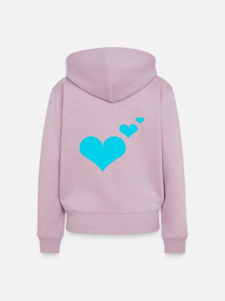 Herzen blau Geschenkidee - Frauen Premium Bio Zip Hoodie - Altrosa