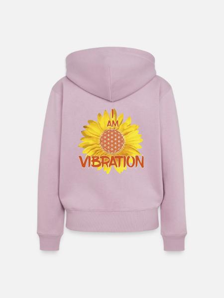 I AM VIBRATION - Frauen Premium Bio Zip Hoodie - Altrosa