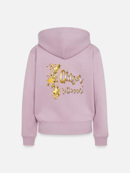 Glitzer Gold - Frauen Premium Bio Zip Hoodie - Altrosa