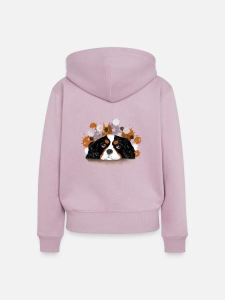Spaniel - Frauen Premium Bio Zip Hoodie - Altrosa