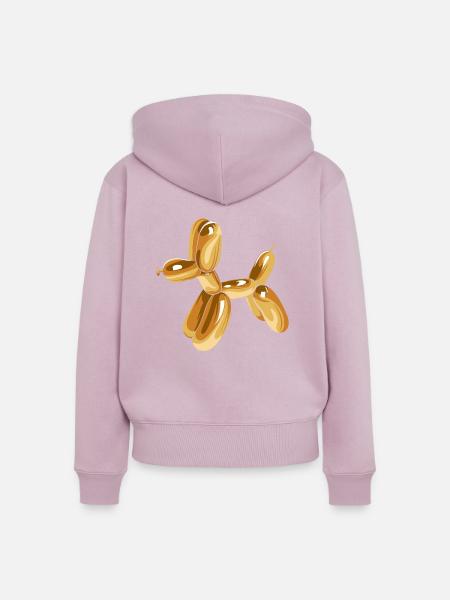 Balloon Dog Silver - Frauen Premium Bio Zip Hoodie - Altrosa