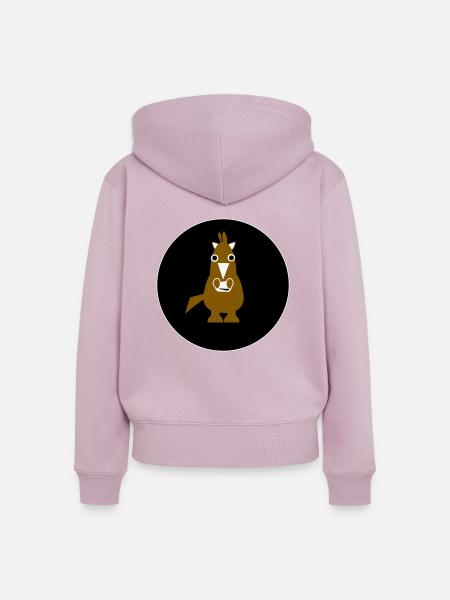Pferd Ross Pony - Frauen Premium Bio Zip Hoodie - Altrosa