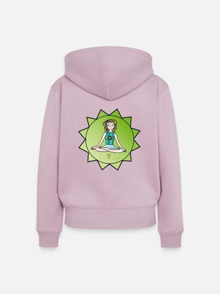 Die Hüterin der Kinder -Yogasitz - Frauen Premium Bio Zip Hoodie - Altrosa