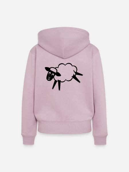 Schaf -Schäfchen 2 sw - Frauen Premium Bio Zip Hoodie - Altrosa