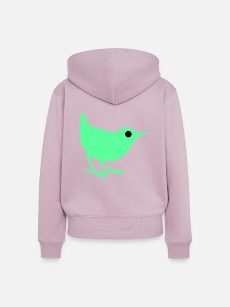 Türkises Vögelchen - Frauen Premium Bio Zip Hoodie - Altrosa