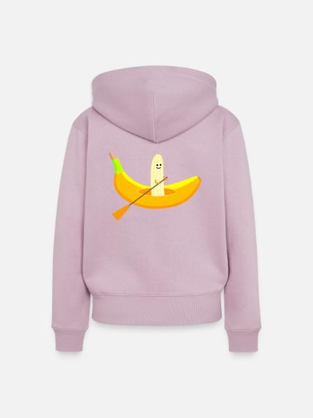 Paddler mit Banane - Frauen Premium Bio Zip Hoodie - Altrosa