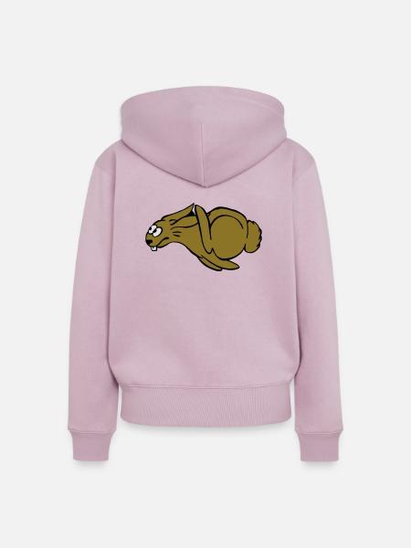 Quick Bunny - Frauen Premium Bio Zip Hoodie - Altrosa