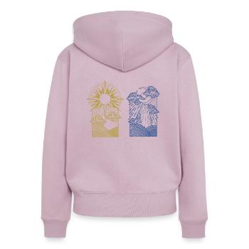 Soleil Lune Environnement Défenseur de la nature Nature - Sweat à capuche zippé Premium bio Femme - rose poudré - Dos - Julia (174cm)