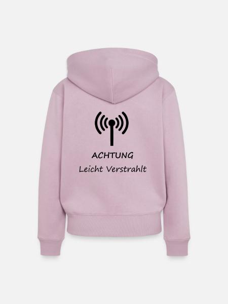 Achtung Leicht Verstrahlt - Frauen Premium Bio Zip Hoodie - Altrosa